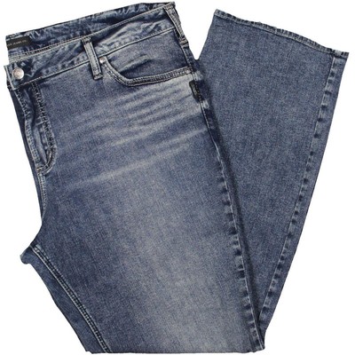 Silver Jeans Co. Женские синие джинсы с высокой посадкой и потертостями Bootcut Plus 22W BHFO 7949