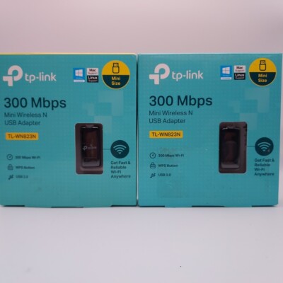 LOT OF 2 TP-Link TL-WN823N N300 Mbps Mini USB Wireless WiFi Network Adapter PC