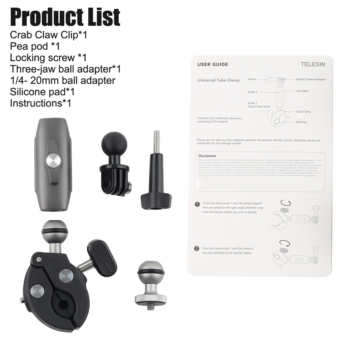 For Gopro 12 11 Bike Motorcycle Handlebar Pole Mount Holder Clamp 360 Rotary New
