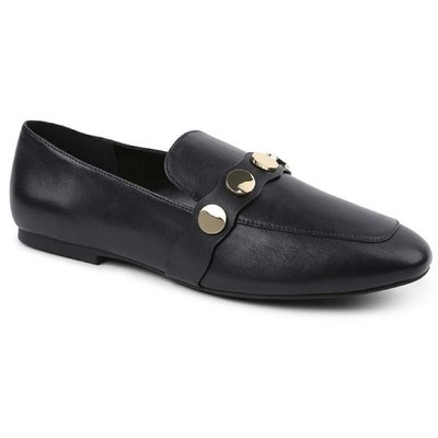 Kensie Womens Ronin Black Faux Leather Loafers Shoes 10 Medium (B,M) BHFO 5540