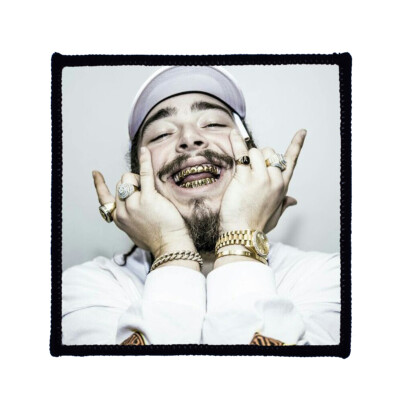 Square Printed Patch - Post Malone Grill Hip Hop Sew On Badge in 3 sizes