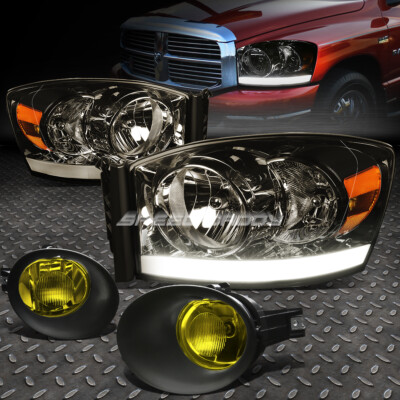ФАРА С ДЫМЧАТЫМ КОРПУСОМ + ЯНТАРНЫЙ УГОЛОК + LED DRL + ЯНТАРНАЯ ПРОТИВОТУМАННАЯ ФАРА ДЛЯ 06-08 RAM DH/D1