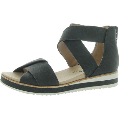LifeStride Womens Zoom Black Flatform Sandals Shoes 5 Medium (B,M) BHFO 7423