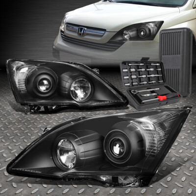ДЛЯ 07-11 HONDA CR-V ЧЕРНЫЙ КОРПУС, ПРОЗРАЧНЫЕ УГЛОВЫЕ ФАРЫ ПРОЕКТОРА + НАБОР ИНСТРУМЕНТОВ