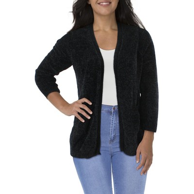 

Женский черный синельный кардиган Karen Scott Plus  BHFO 5231, Deep black