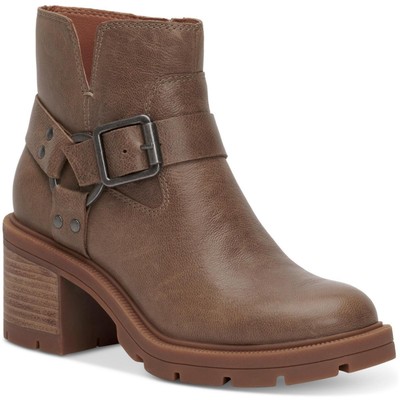 Lucky Brand Womens Slyvin  Tan Leather Booties Shoes 11 Medium (B,M) BHFO 3964