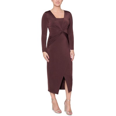Женское коричневое макси-платье Rachel Rachel Roy с закрученным передом L BHFO 9465
