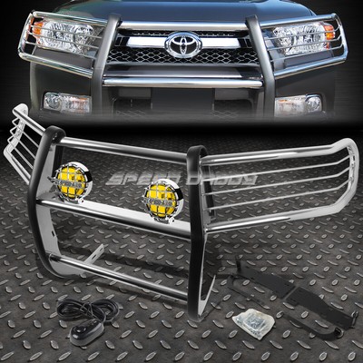 ХРОМИРОВАННАЯ РЕШЕТКА РАДИАТОРА + КРУГЛАЯ ПРОТИВОТУМАННАЯ ФАРА ЯНТАРНОГО ЦВЕТА ДЛЯ 10-13 TOYOTA 4RUNNER N280