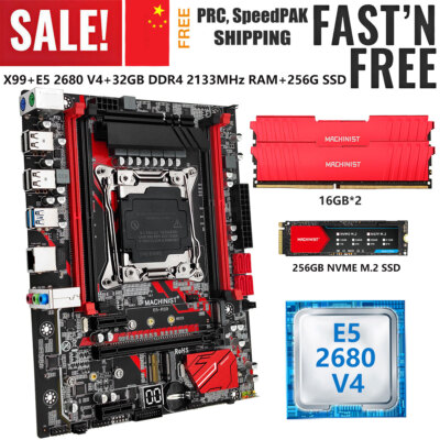 X99 RS9 Motherboard LGA 2011-3 E5 2680 V4 32G DDR4 2133MHz RAM 265G NVME M.2 SSD
