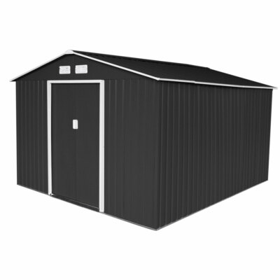 XXXL Metall Gerätehaus Geräteschuppen Garten Haus Schuppen Gartenhaus 15 m³ grau