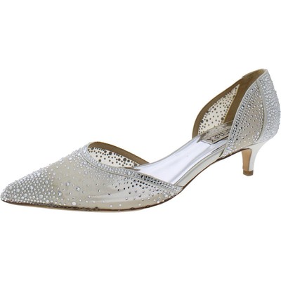 Женские белые атласные туфли на высоком каблуке Badgley Mischka 7 среднего размера (B,M) BHFO 2483