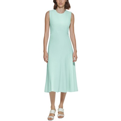 Женское повседневное платье миди со швами из синего крепа Calvin Klein 2 BHFO 1443