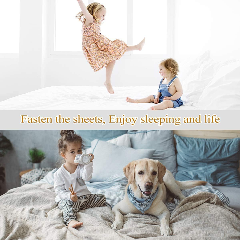 Sheet Suspenders Clips, Bed Sheet Straps Mattress Sheet Holders for Twin, Full,