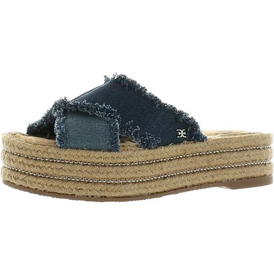 

Женские синие сандалии на платформе Sam Edelman Ashlynn 6.5 Medium (B,M) BHFO 2793, Blue denim, Ashlynn
