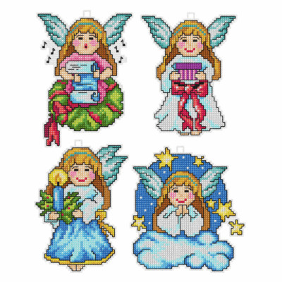 Orchidea Counted Cross Stitch Kit: Christmas Angels: Set of 4
