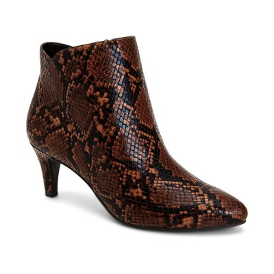 

Alfani Womens Harpper Коричневые кожаные модельные ботинки Каблуки 5.5 Medium (B,M) BHFO 9440, Choco snake, Harpper