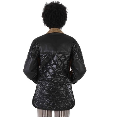 Pre-owned Burberry Ladies Biscuit Technical Wool Reconstructed Harrington Jacket In Check Description