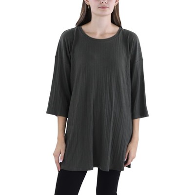 Женский зеленый пуловер с круглым вырезом и рукавами до локтя Eileen Fisher, верхняя рубашка XL BHFO 4204