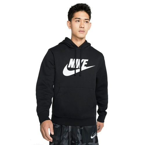 Мужская толстовка с капюшоном Nike Sportswear из флиса с графическим рисунком черно-белого цвета (BV2973 010)