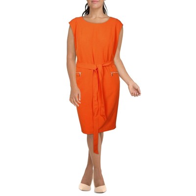 Женское оранжевое офисное платье-футляр Kasper Womens без рукавов до колена Plus 22W BHFO 0962