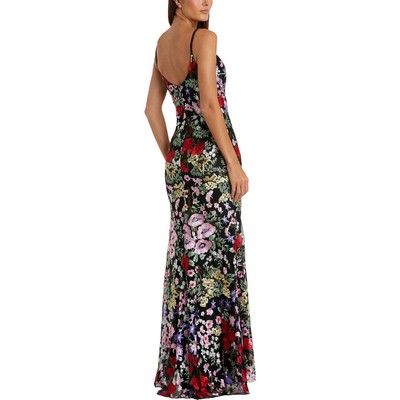 Pre-owned Mac Duggal Womens Embellished Illusion Evening Dress Gown Bhfo 9017 In Black Multi