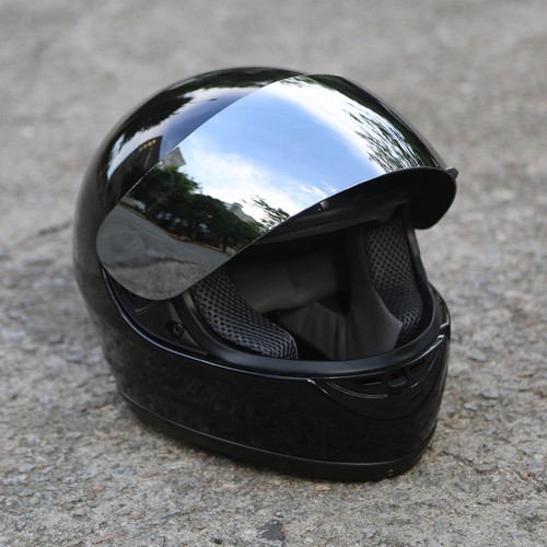 DOT Motorcycle Full Face Mirror Shield Men Helmet Street Bike Size S M L XL