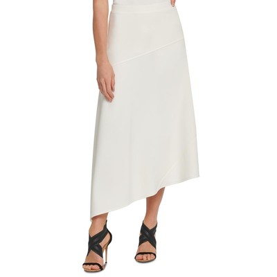 Женская асимметричная миди-юбка DKNY с вставкой цвета слоновой кости M BHFO 5689