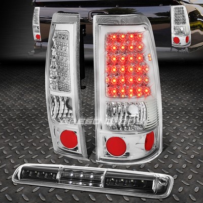 CHROME LED TAIL+BLACK 3RD BRAKE&CARGO LIGHT FOR 99-03 CHEVY SILVERADO/GMC SIERRA