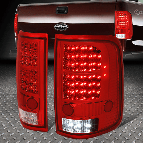 [ПОЛНЫЙ СВЕТОДИОД]ДЛЯ 04-08 FORD F150 LOBO КРАСНЫЙ КОРПУС ЗАДНЕГО ФОНАРЯ СТОП-СИГНАЛА ЗАДНЕГО ХОДА