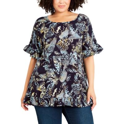 Женская блузка с коротким рукавом и принтом Evans Womens Plus BHFO 4104