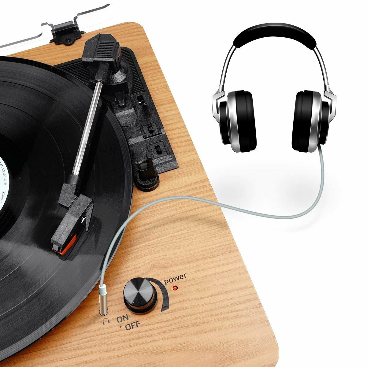 Wrcibo Record Player, Vintage Turntable 3-Speed Belt Drive Vinyl Player