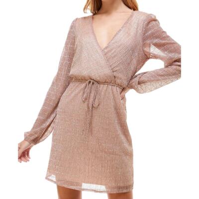 Женское розовое мини-платье для коктейлей и вечеринок Juniors XXL BHFO 4312 с изумрудным пломбиром
