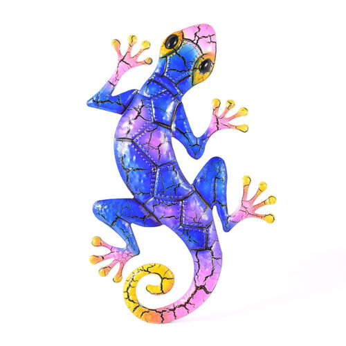 Metal Gecko Yard Decoration Statues Garden Outdoor Wall Decor Lizard Ornaments