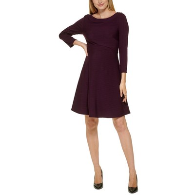 Женское фиолетовое платье в рубчик Tommy Hilfiger Work Fit & Flare Plus 16 BHFO 3396