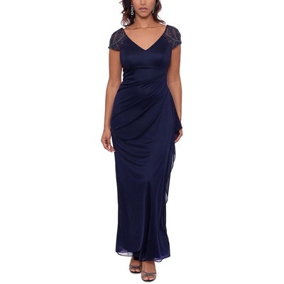 

Женское длинное вечернее платье Xscape с украшением Petites BHFO 2653, Navy
