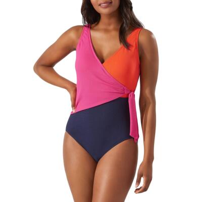 

Tommy Bahama Женский цельный купальник для бассейна Island Cays с цветными блоками BHFO 3077, Passion pink