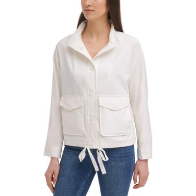 

Calvin Klein Женская белая легкая короткая куртка сафари Пальто  BHFO 8987, Soft white