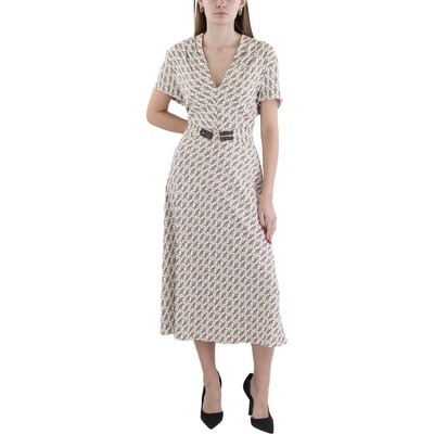 Lauren Ralph Lauren Womens Printed Tea Length Office Midi Dress BHFO 3540