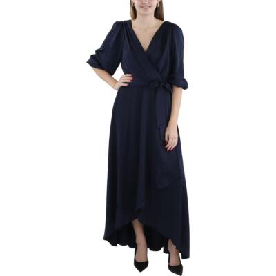DKNY Womens Satin Long Formal Wrap Dress BHFO 4651