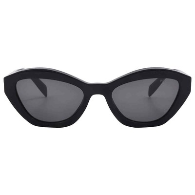 Pre-owned Prada Dark Grey Cat Eye Ladies Sunglasses Pr A02s 16k08z Pr A02s 16k08z In Gray