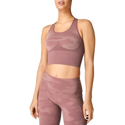 

Sweaty Betty Womens Stamina Longline Pink Yoga Sports Bra Athletic  BHFO 8033, Powder pink tonal camo jacquard