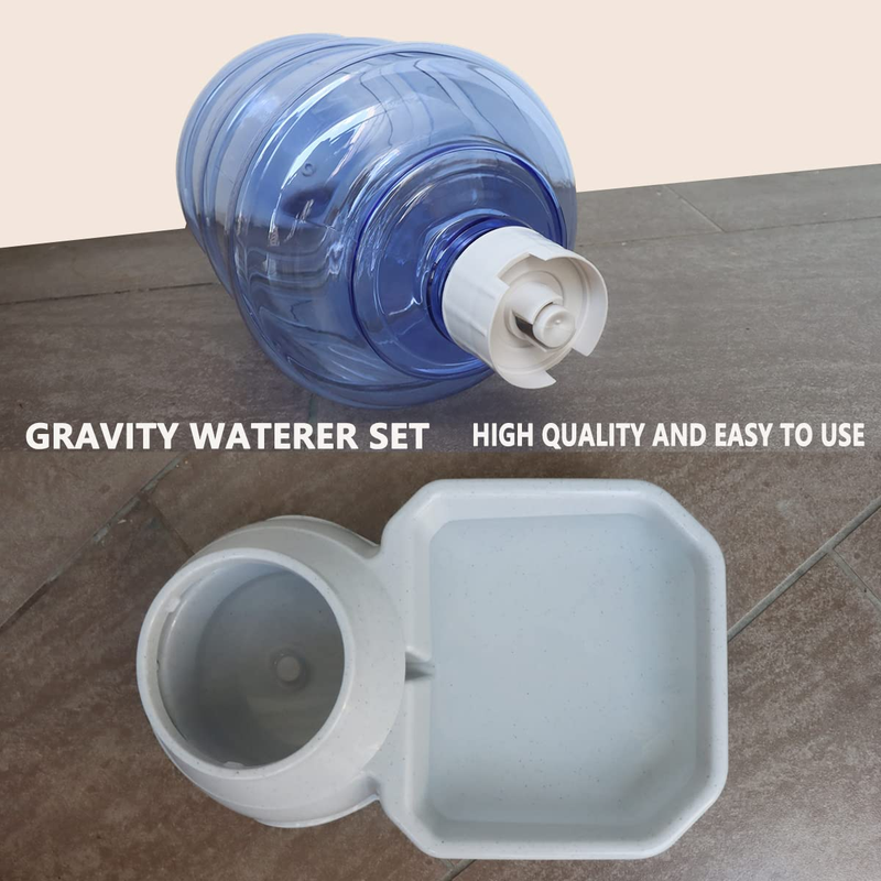2 Pack Automatic Dog Cat Feeder and Water Dispenser ,Gravity Multi Pet Drinki...