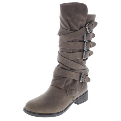 

Женские ботинки до середины икры на каблуке Huck Taupe Heels, размер 5, средний (B,M) BHFO 2170, Huck