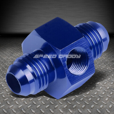 6AN AN6 AN-6 СОЕДИНИТЕЛЬНЫЙ ПАТРУБОК С БОКОВЫМ ОТВЕРСТИЕМ 1/8 NPT СИНИЙ АЛЮМИНИЕВЫЙ ПЕРЕХОДНИК ДЛЯ ФИТИНГОВ