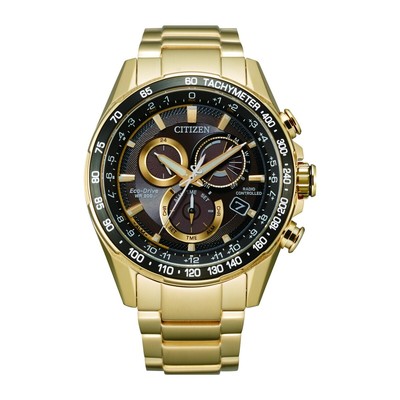Citizen Eco-Drive CB5912-50E PCAT Atomic Gold Tone 43mm Steel Diver Men's Watch