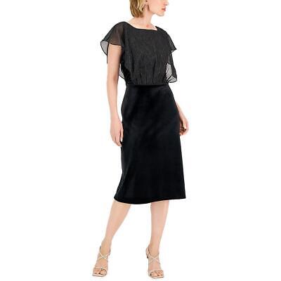 

Женское бархатное коктейльное платье миди цвета металлик Connected Apparel BHFO 6898, Черный
