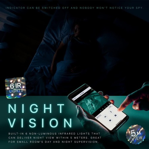 Mini APP WiFi Camera 1080P HD Motion Detection Home Security Audio Video Cam