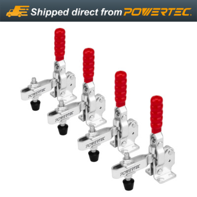 POWERTEC 4PK Toggle Clamp, 500 lbs Capacity, 12130 Vertical Clamps (20335-P2)