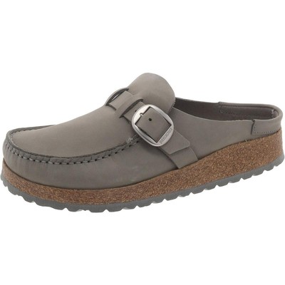 Birkenstock Womens Buckley Gray Leather Footbed Slide Sandals 38 BHFO 8786