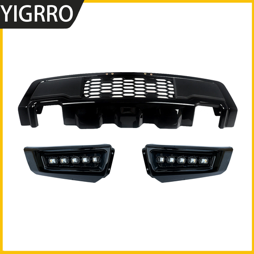 Front Bumper For 2009-2014 Ford F150 F-150 Steel Black Raptor Style W/LED Lights